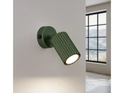 Lámpara de pared Gloow minimalista de aluminio - 1 fuentes luminosas 4000K - L.8 x A.16 cm - verde oliva