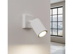 Lámpara de pared Gloow minimalista de aluminio - 1 fuentes luminosas 4000K - L.8 x A.8 cm - blanco