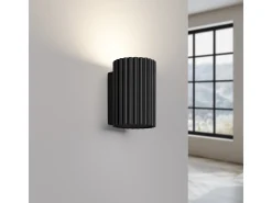 Lámpara de pared Gloow minimalista de aluminio - 1 fuentes luminosas 3000K - L.6,5 x A.10 cm - negro