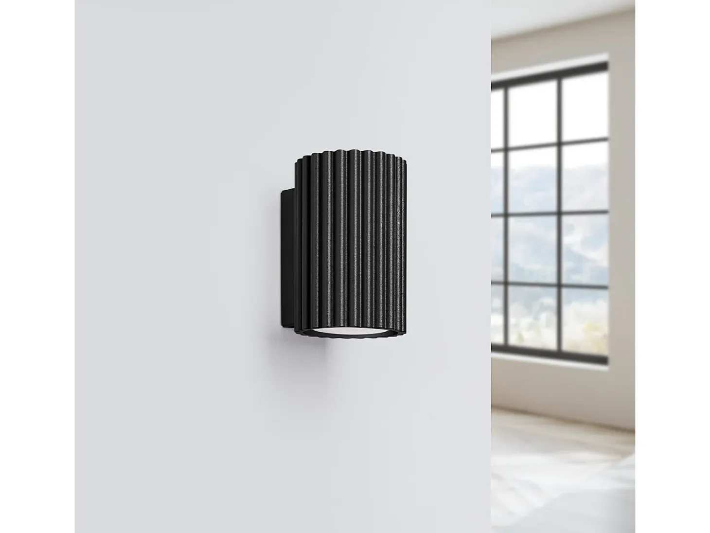 Lámpara de pared Gloow minimalista de aluminio - 1 fuentes luminosas 3000K - L.6,5 x A.10 cm - negro