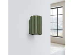 Lámpara de pared Gloow minimalista de aluminio - 1 fuentes luminosas 3000K - L.6,5 x A.10 cm - verde oliva