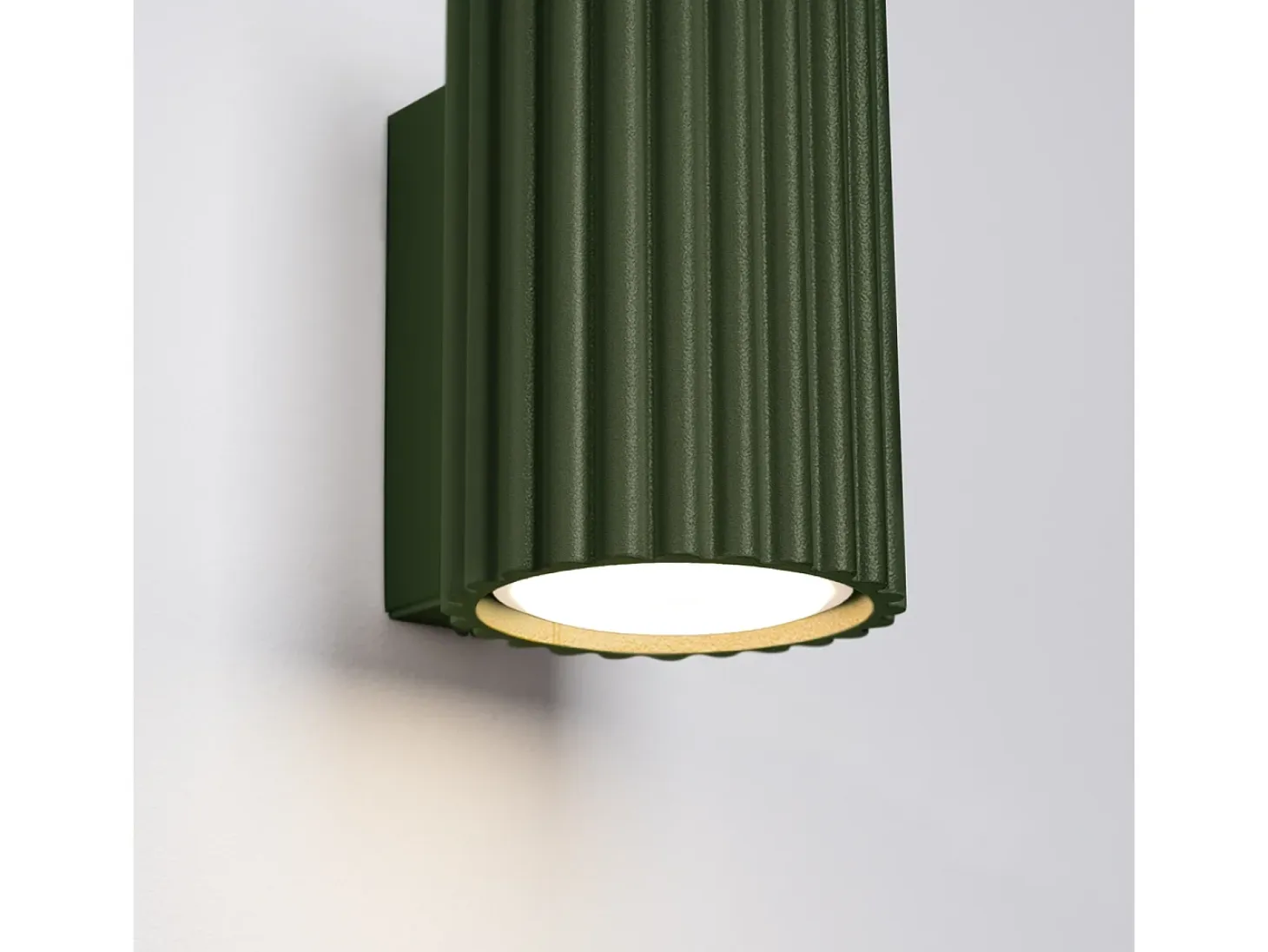 Lámpara de pared Gloow minimalista de aluminio - 1 fuentes luminosas 3000K - L.6,5 x A.10 cm - verde oliva