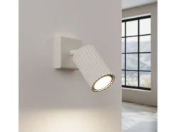 Lámpara de pared Gloow minimalista de aluminio - 1 fuentes luminosas 4000K - L.8 x A.8 cm - beige