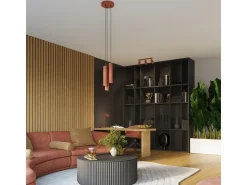 Lámpara de pared Gloow minimalista de aluminio - 2 fuentes luminosas 3000K - L.6,5 x A.30 cm - ocre rojo