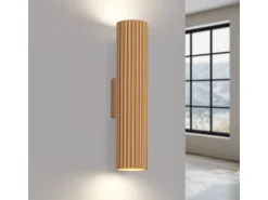Lámpara de pared Gloow minimalista de aluminio - 2 fuentes luminosas 4000K - L.6,5 x A.30 cm - dorado