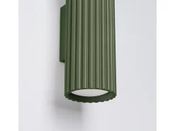 Lámpara de pared Gloow minimalista de aluminio - 2 fuentes luminosas 4000K - L.6,5 x A.20 cm - verde oliva