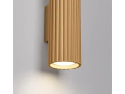 Lámpara de pared Gloow minimalista de aluminio - 2 fuentes luminosas 3000K - L.6,5 x A.30 cm - dorado