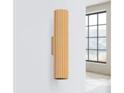 Lámpara de pared Gloow minimalista de aluminio - 2 fuentes luminosas 3000K - L.6,5 x A.30 cm - dorado