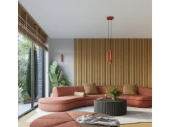 Lámpara de pared Gloow minimalista de aluminio - 1 fuentes luminosas 4000K - L.6,5 x A.10 cm - ocre rojo