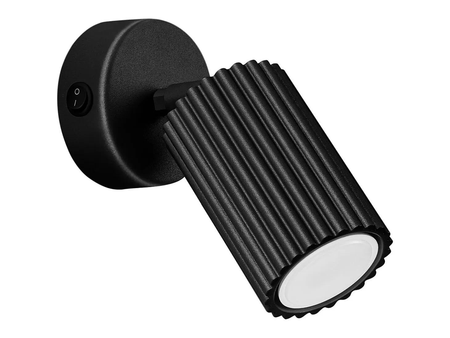 Lámpara de pared Gloow minimalista de aluminio - 1 fuentes luminosas 3000K - L.8 x A.16 cm - negro