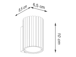 Lámpara de pared Gloow minimalista de aluminio - 1 fuentes luminosas 4000K - L.6,5 x A.10 cm - beige