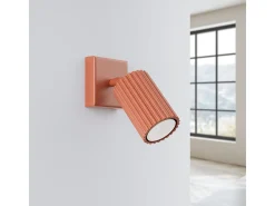 Lámpara de pared Gloow minimalista de aluminio - 1 fuentes luminosas 3000K - L.8 x A.8 cm - ocre rojo