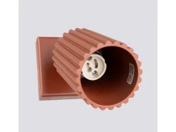 Lámpara de pared Gloow minimalista de aluminio - 1 fuentes luminosas 3000K - L.8 x A.8 cm - ocre rojo