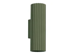 Lámpara de pared Gloow minimalista de aluminio - 2 fuentes luminosas 3000K - L.6,5 x A.20 cm - verde oliva