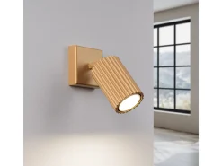 Lámpara de pared Gloow minimalista de aluminio - 1 fuentes luminosas 4000K - L.8 x A.8 cm - dorado