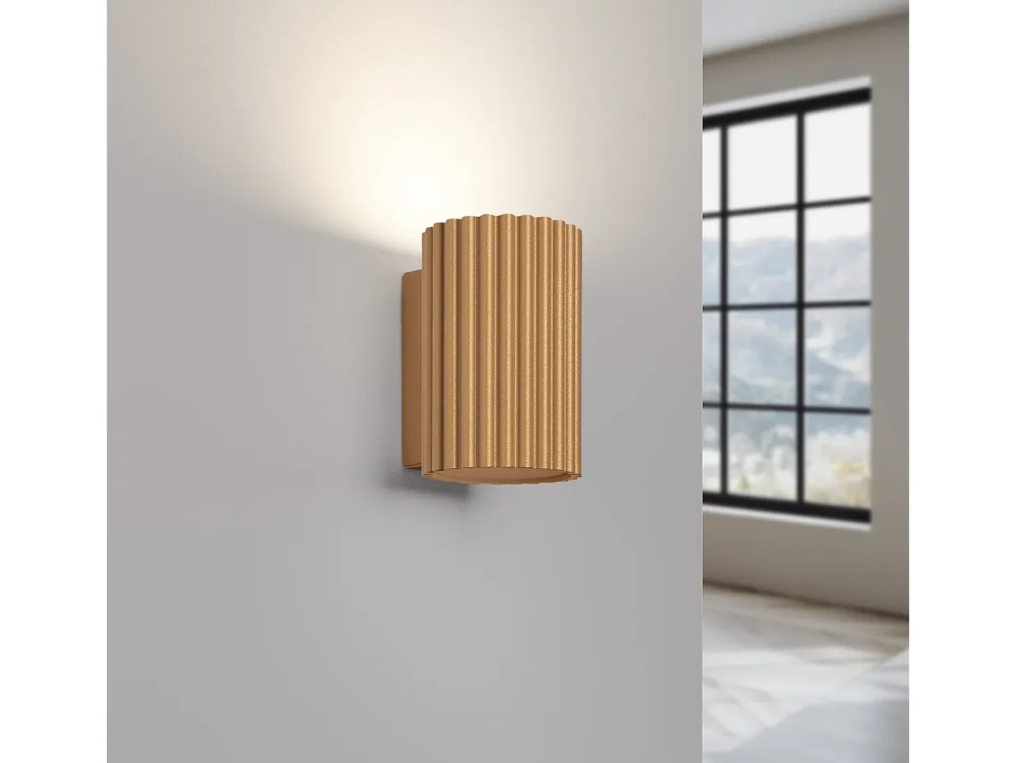 Lámpara de pared Gloow minimalista de aluminio - 1 fuentes luminosas 3000K - L.6,5 x A.10 cm - dorado