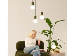 Lámpara De Pared Halo Moderno De Aluminio/Vidrio - 1 Fuentes Luminosas - L.12 X A.12 Cm - Verde Oliva