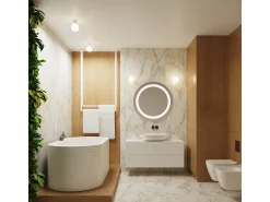 Lámpara De Pared Halo Moderno De Aluminio/Vidrio - 1 Fuentes Luminosas - L.12 X A.12 Cm - Blanco