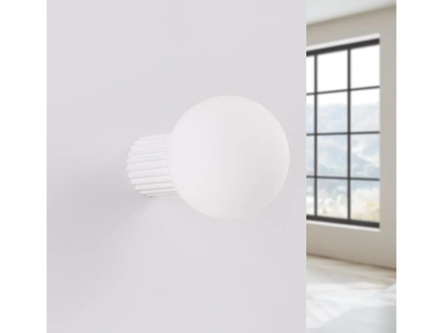 Lámpara De Pared Halo Moderno De Aluminio/Vidrio - 1 Fuentes Luminosas - L.12 X A.12 Cm - Blanco