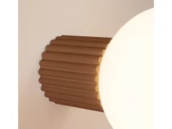 Lámpara De Pared Halo Moderno De Aluminio/Vidrio - 1 Fuentes Luminosas - L.12 X A.12 Cm - Moca