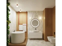 Lámpara De Pared Halo Moderno De Aluminio/Vidrio - 1 Fuentes Luminosas - L.12 X A.12 Cm - Ocre Rojo