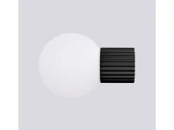 Lámpara De Pared Halo Moderno De Aluminio/Vidrio - 1 Fuentes Luminosas - L.12 X A.12 Cm - Negro