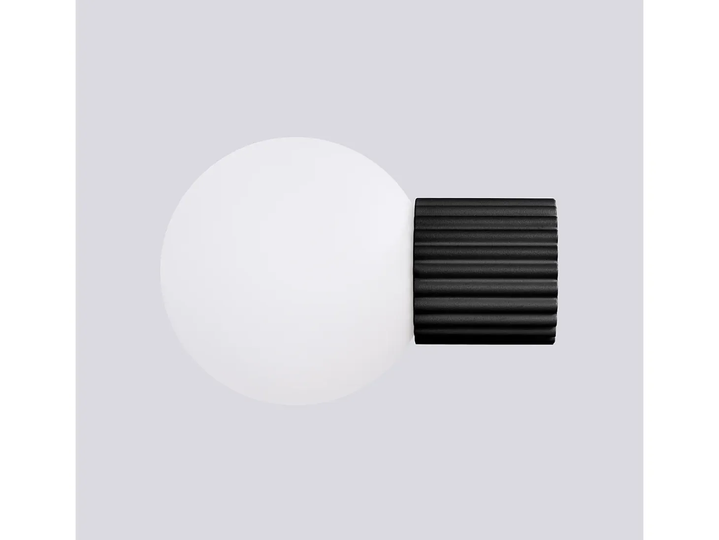 Lámpara De Pared Halo Moderno De Aluminio/Vidrio - 1 Fuentes Luminosas - L.12 X A.12 Cm - Negro