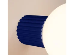 Lámpara De Pared Halo Moderno De Aluminio/Vidrio - 1 Fuentes Luminosas - L.12 X A.12 Cm - Ultramarino