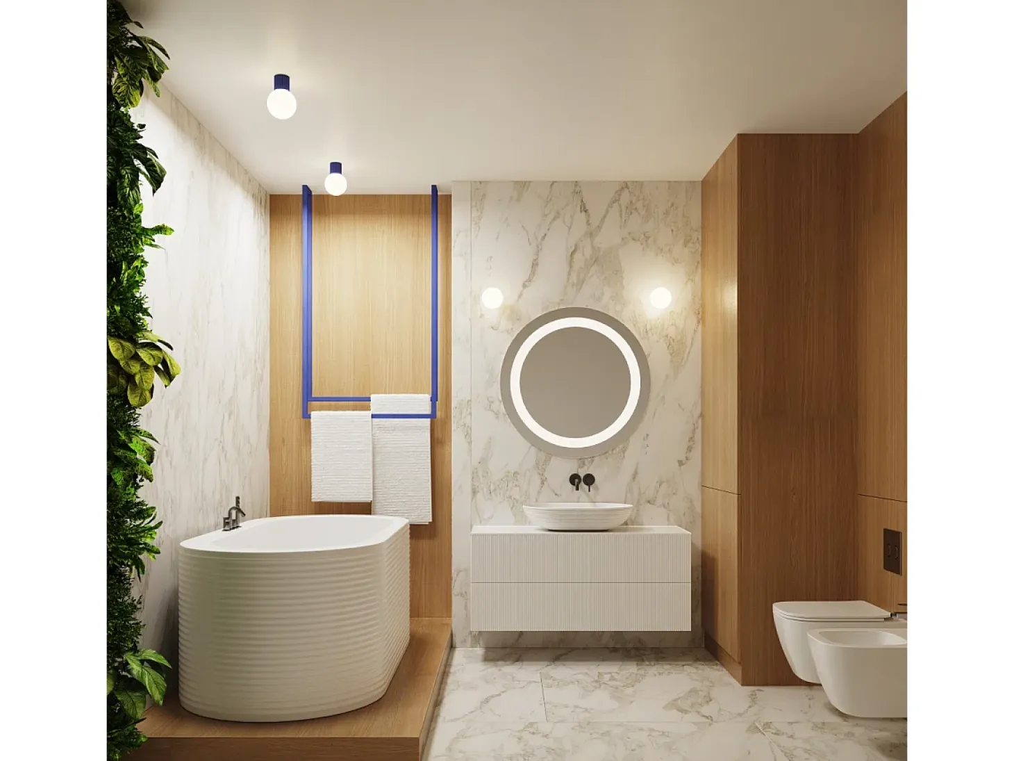Lámpara De Pared Halo Moderno De Aluminio/Vidrio - 1 Fuentes Luminosas - L.12 X A.12 Cm - Ultramarino