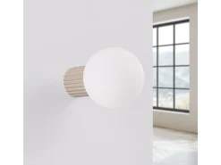 Lámpara De Pared Halo Moderno De Aluminio/Vidrio - 1 Fuentes Luminosas - L.12 X A.12 Cm - Gris Pardo