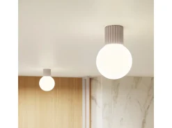 Lámpara De Pared Halo Moderno De Aluminio/Vidrio - 1 Fuentes Luminosas - L.12 X A.12 Cm - Gris Pardo