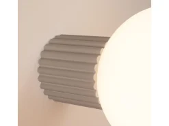 Lámpara De Pared Halo Moderno De Aluminio/Vidrio - 1 Fuentes Luminosas - L.12 X A.12 Cm - Gris Pardo