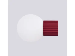 Lámpara De Pared Halo Moderno De Aluminio/Vidrio - 1 Fuentes Luminosas - L.12 X A.12 Cm - Borgoña