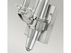 Lámpara de pared industrial nórdica de acero niquelado pulido y cristal 1 luz E14 Ascher