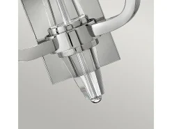 Lámpara de pared industrial nórdica de acero niquelado pulido con cristal 2 luces E14 Ascher