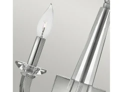 Lámpara de pared industrial nórdica de acero niquelado pulido con cristal 2 luces E14 Ascher