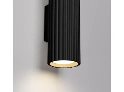 Lámpara De Pared Karbon Minimalista De Aluminio - 2 Fuentes Luminosas - L.6,5 X A.20 Cm - Negro