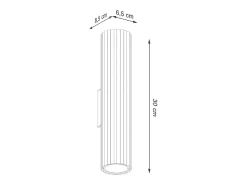Lámpara De Pared Karbon Minimalista De Aluminio - 2 Fuentes Luminosas - L.6,5 X A.30 Cm - Ocre Rojo
