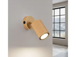 Lámpara De Pared Karbon Minimalista De Aluminio - 1 Fuentes Luminosas - L.8 X A.16 Cm - Dorado