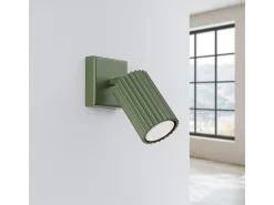 Lámpara De Pared Karbon Minimalista De Aluminio - 1 Fuentes Luminosas - L.8 X A.8 Cm - Verde Oliva