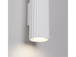 Lámpara De Pared Karbon Minimalista De Aluminio - 2 Fuentes Luminosas - L.6,5 X A.20 Cm - Blanco
