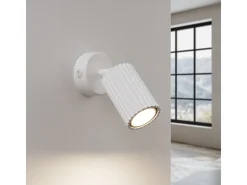Lámpara De Pared Karbon Minimalista De Aluminio - 1 Fuentes Luminosas - L.8 X A.16 Cm - Blanco