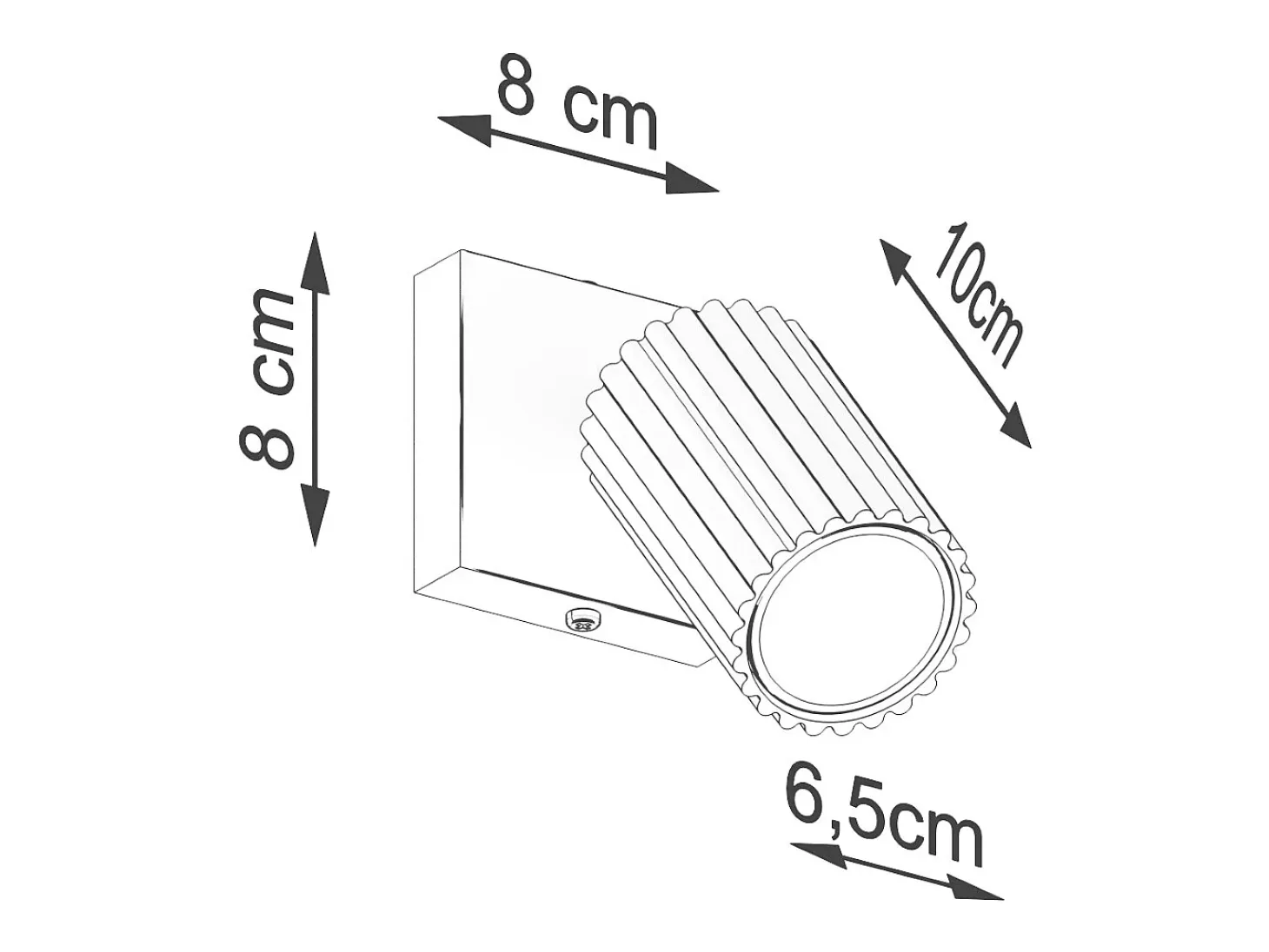 Lámpara De Pared Karbon Minimalista De Aluminio - 1 Fuentes Luminosas - L.8 X A.8 Cm - Dorado