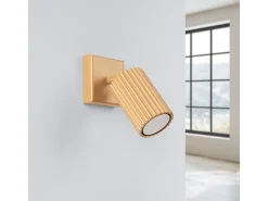 Lámpara De Pared Karbon Minimalista De Aluminio - 1 Fuentes Luminosas - L.8 X A.8 Cm - Dorado