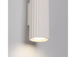 Lámpara De Pared Karbon Minimalista De Aluminio - 2 Fuentes Luminosas - L.6,5 X A.20 Cm - Beige