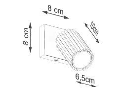 Lámpara De Pared Karbon Minimalista De Aluminio - 1 Fuentes Luminosas - L.8 X A.8 Cm - Blanco