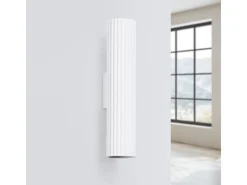 Lámpara De Pared Karbon Minimalista De Aluminio - 2 Fuentes Luminosas - L.6,5 X A.30 Cm - Blanco