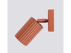 Lámpara De Pared Karbon Minimalista De Aluminio - 1 Fuentes Luminosas - L.8 X A.8 Cm - Ocre Rojo