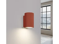 Lámpara De Pared Karbon Minimalista De Aluminio - 1 Fuentes Luminosas - L.6,5 X A.10 Cm - Ocre Rojo