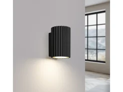 Lámpara De Pared Karbon Minimalista De Aluminio - 1 Fuentes Luminosas - L.6,5 X A.10 Cm - Negro